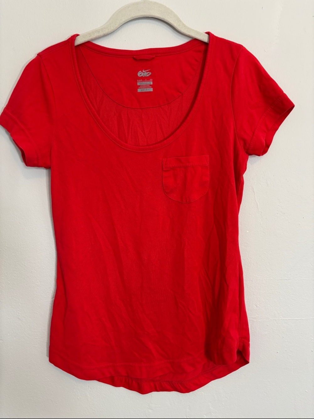 Nike Red Scoop-Neck Short Sleeve Pocket Tee